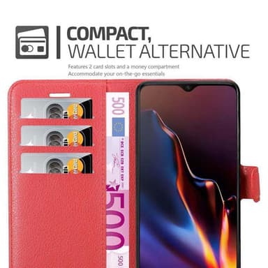OnePlus 6T Plånboksfodral Skal (Röd)