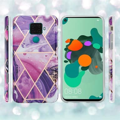 Huawei MATE 30 LITE Plånboksfodral Skal (Lila)