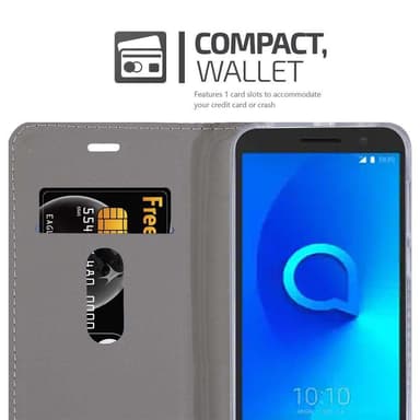 Alcatel 3 2018 Plånboksfodral Skal (Grå)
