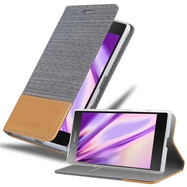 Sony Xperia Z5 PREMIUM Plånboksfodral Skal (Grå)