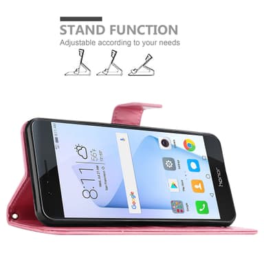 Honor 8 / 8 PREMIUM Plånboksfodral Skal (Rosa)