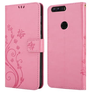 Honor 8 / 8 PREMIUM Plånboksfodral Skal (Rosa)