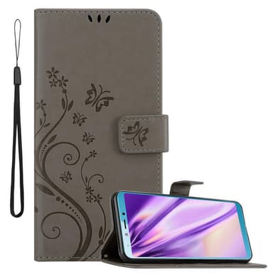 Samsung Galaxy A6s Plånboksfodral Skal (Grå)