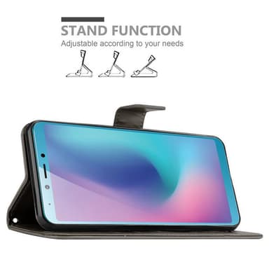 Samsung Galaxy A6s Plånboksfodral Skal (Grå)