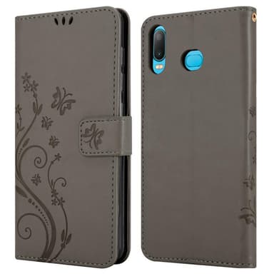 Samsung Galaxy A6s Plånboksfodral Skal (Grå)