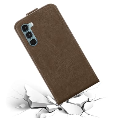 Motorola MOTO G200 5G Flipfodral Skal (Brun)