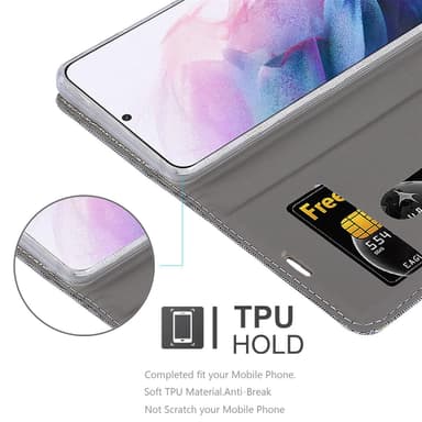 Samsung Galaxy S21 PLUS Plånboksfodral Skal (Grå)