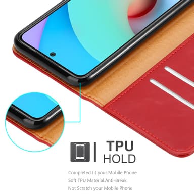 Xiaomi RedMi 10 Plånboksfodral Skal (Röd)