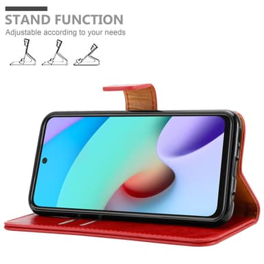 Xiaomi RedMi 10 Plånboksfodral Skal (Röd)