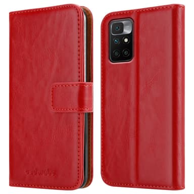 Xiaomi RedMi 10 Plånboksfodral Skal (Röd)