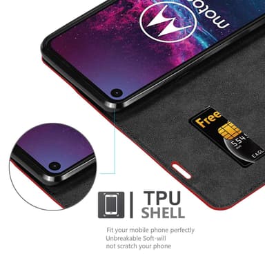 Motorola ONE ACTION Skal Fodral Case (Röd)