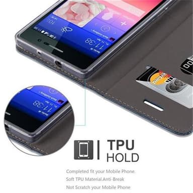 Huawei ASCEND P7 Plånboksfodral Skal (Blå)