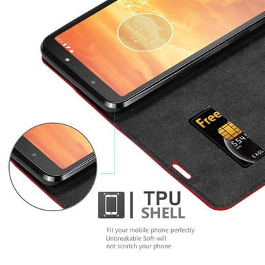 Motorola MOTO E5 PLAY Skal Fodral Case (Röd)