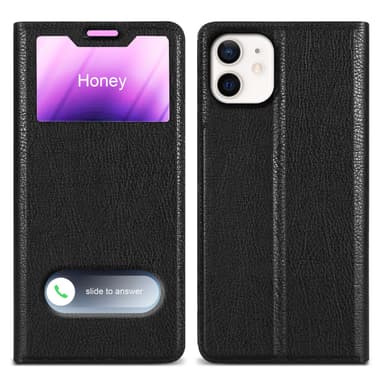 iPhone 12 / 12 PRO Plånboksfodral Skal (Svart)
