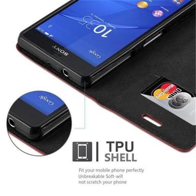 Sony Xperia Z3 COMPACT Skal Fodral Case (Röd)