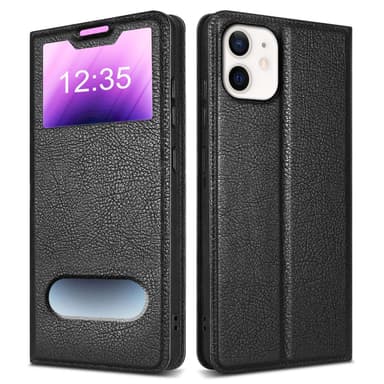 iPhone 12 / 12 PRO Plånboksfodral Skal (Svart)