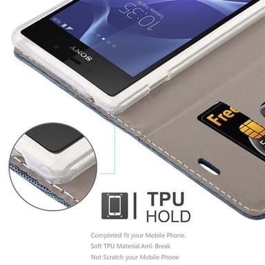 Sony Xperia M2 / M2 AQUA Plånboksfodral Skal (Blå)