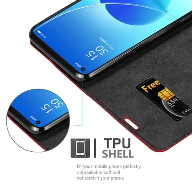 Oppo Reno6 5G Skal Fodral Case (Röd)