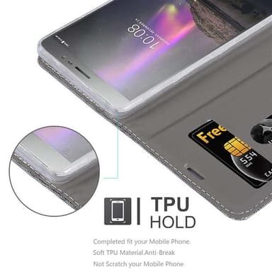 Lenovo P2 Plånboksfodral Skal (Grå)