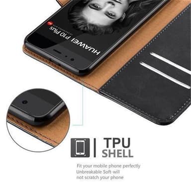 Huawei P10 Plånboksfodral Skal (Svart)