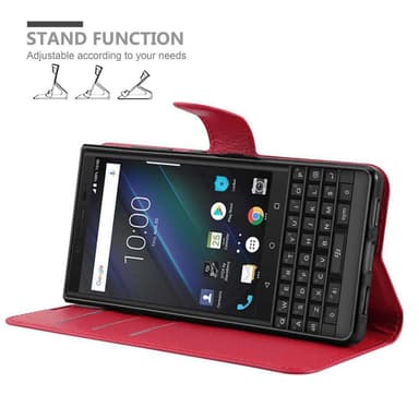 Blackberry KEY 2 LE Plånboksfodral Skal (Röd)