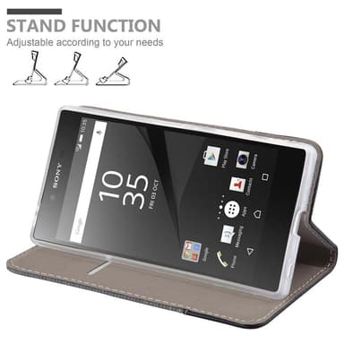 Sony Xperia Z5 PREMIUM Plånboksfodral Skal (Grå)