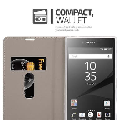 Sony Xperia Z5 PREMIUM Plånboksfodral Skal (Grå)