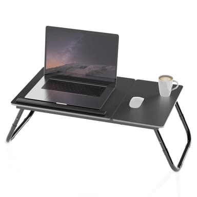 Utfällbart och höj- och sänkbart laptopbord (Svart)