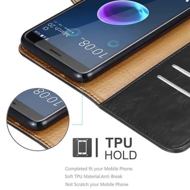 HTC Desire 12 Plånboksfodral Skal (Svart)