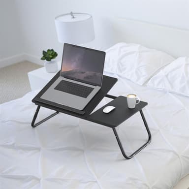 Utfällbart och höj- och sänkbart laptopbord (Svart)