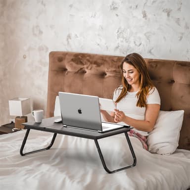 Utfällbart och höj- och sänkbart laptopbord (Svart)