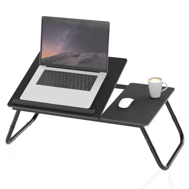 Utfällbart och höj- och sänkbart laptopbord (Svart)