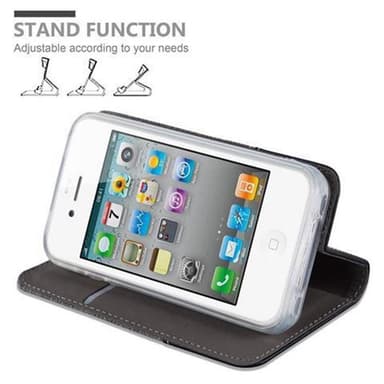 iPhone 4 / 4S Plånboksfodral Skal (Grå)