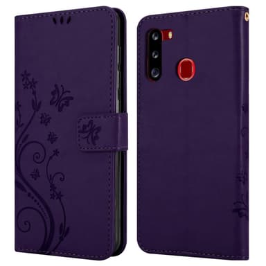 Samsung Galaxy A21 Plånboksfodral Skal (Lila)