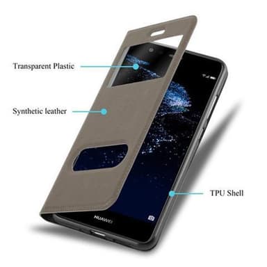 Huawei P10 LITE Plånboksfodral Skal (Brun)