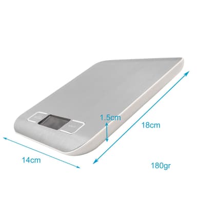 Digital Köksvåg elektronisk Våg 5 kg Vattentät (silver)