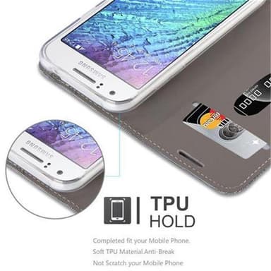 Samsung Galaxy J1 2015 Plånboksfodral Skal (Grå)
