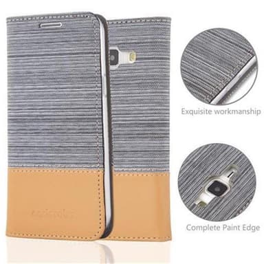 Samsung Galaxy J1 2015 Plånboksfodral Skal (Grå)