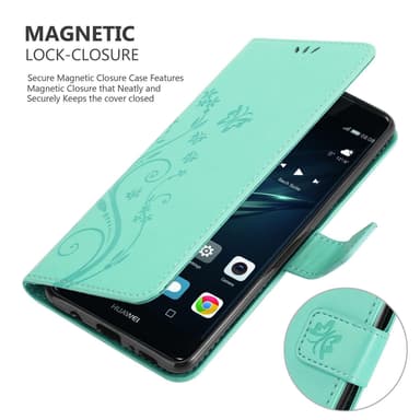Huawei P9 Plånboksfodral Skal (Turkos)