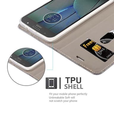 Motorola MOTO G5S PLUS Plånboksfodral Skal (Grå)