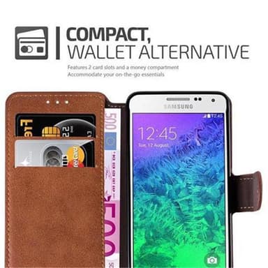 Samsung Galaxy ALPHA Plånboksfodral Skal (Brun)