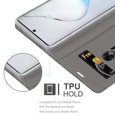 Samsung Galaxy NOTE 10 Plånboksfodral Skal (Grå)