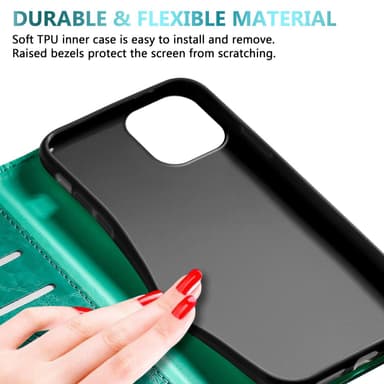 iPhone 13 MINI Plånboksfodral Skal (Turkos)
