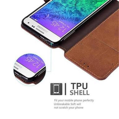 Samsung Galaxy ALPHA Plånboksfodral Skal (Brun)