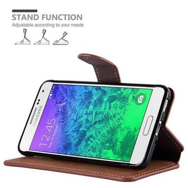 Samsung Galaxy ALPHA Plånboksfodral Skal (Brun)
