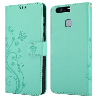 Huawei P9 Plånboksfodral Skal (Turkos)
