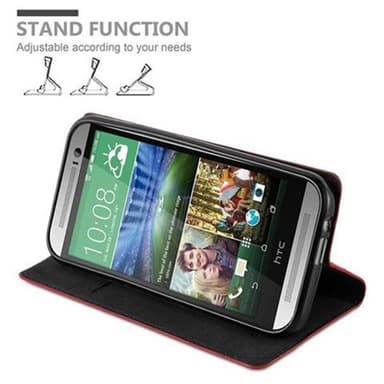 HTC ONE M8 Skal Fodral Case (Röd)