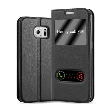 Samsung Galaxy S6 EDGE PLUS Plånboksfodral Skal (Svart)