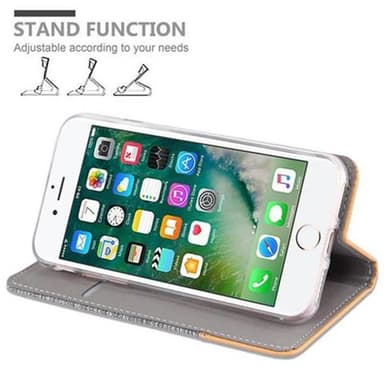 iPhone 7 / 7S / 8 / SE 2020 Plånboksfodral Skal (Grå)