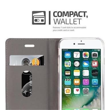 iPhone 7 / 7S / 8 / SE 2020 Plånboksfodral Skal (Grå)